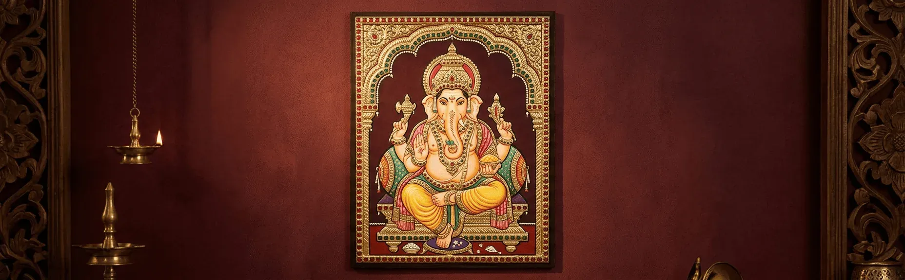 Traditional South Indian temple-art deity painting